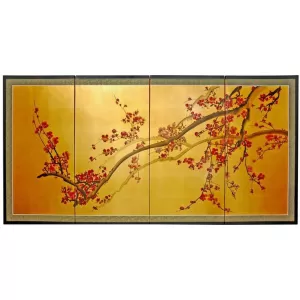 Image of Plum and Gold Leaves Framed Print
