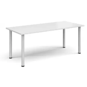 Image of Rectangular white radial leg meeting table 1800mm x 800mm - white