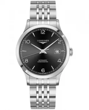 Image of Longines Record Black Dial Stainless Steel Mens Watch L2.821.4.56.6 L2.821.4.56.6