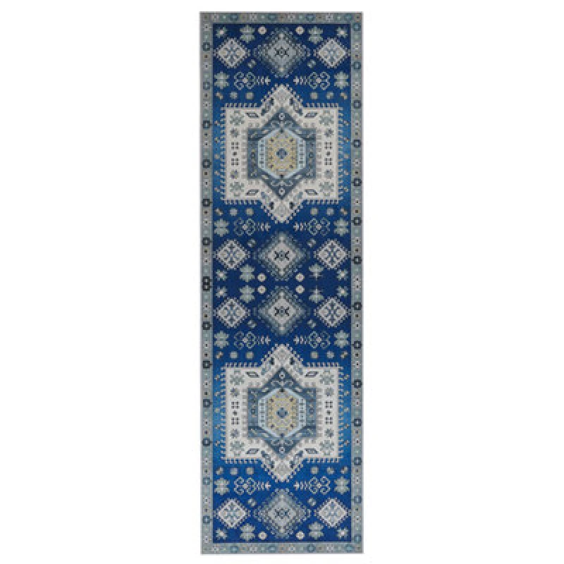 Image of Beliani Rug Parvakadli Blue 60 X 200 Cm