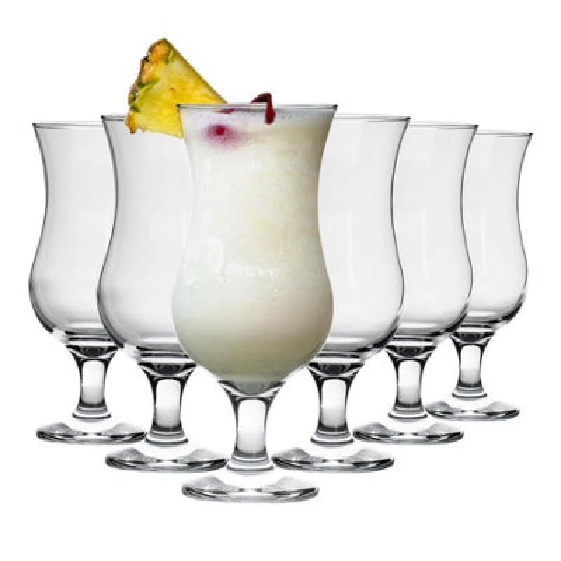 Image of LAV Fiesta Pina Colada Glasses - 460ml - Clear - Pack of 6 Clear unisex