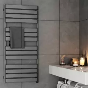 Image of Terma - Bathroom Electric Towel Radiator Designer Heated Towel Rail Flat Panel Grey - Grey