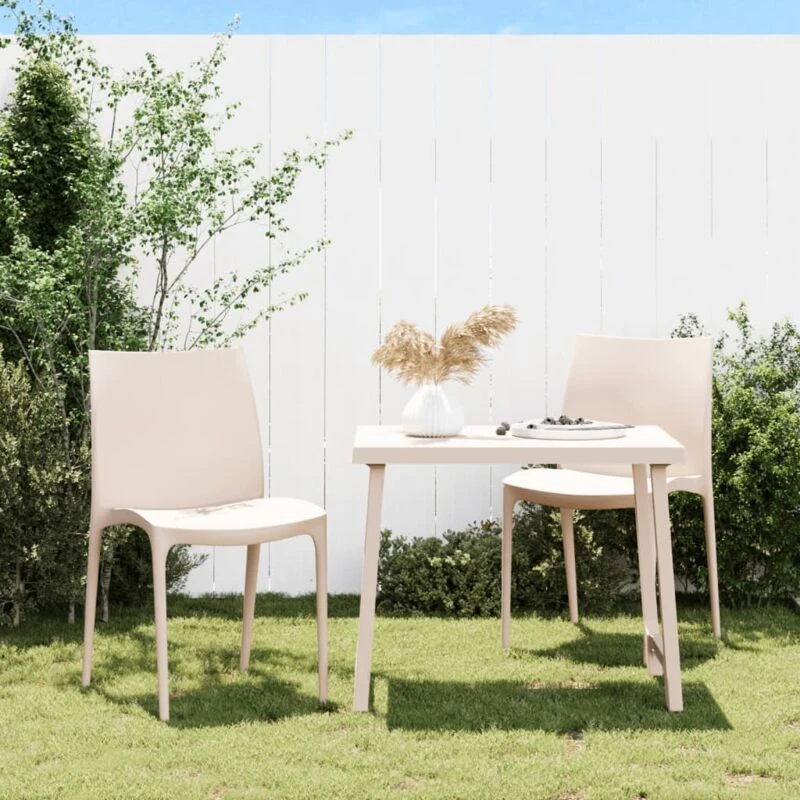 Image of vidaXL Garden Chairs 2 pcs Cream 50x46x80cm Polypropylene, Cream 364733