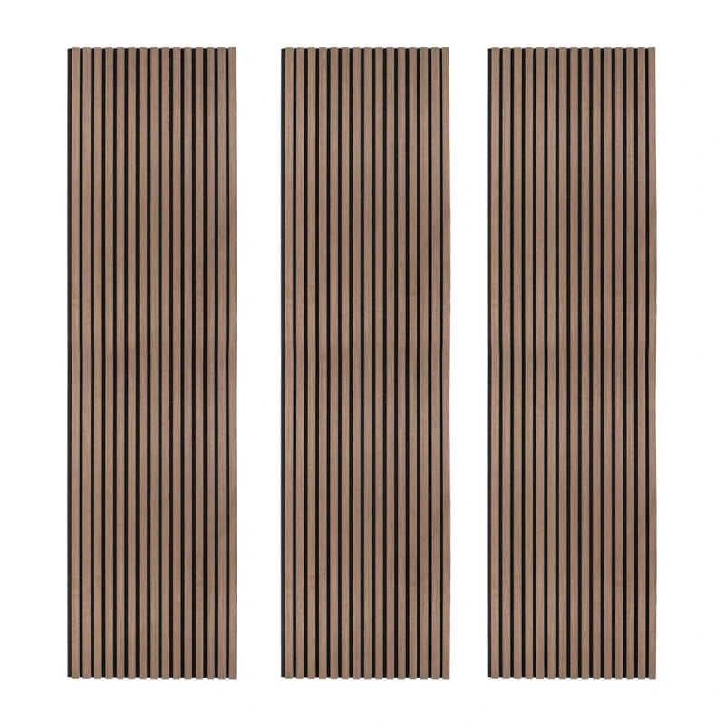 Image of Monstershop Acoustic Slat Wall Panels x 3 - Dark Walnut in Brown Brown Unisex
