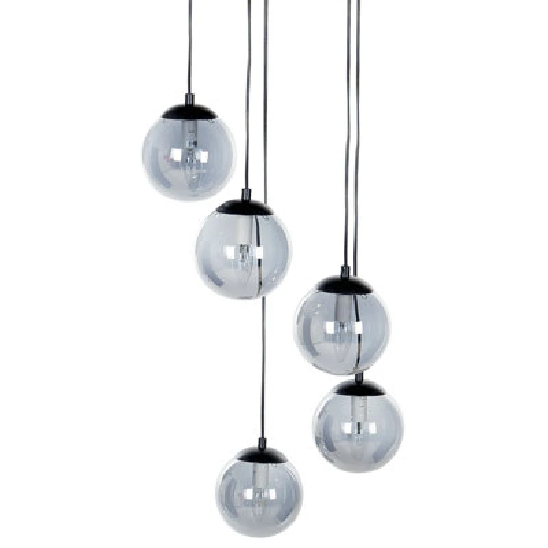 Image of Beliani Industrial Pendant Lamp Noel Glass Black