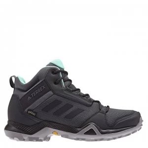 Image of adidas Terrex Ax3 Mid GTX Womens Hiking Shoes - Black/Ash Green
