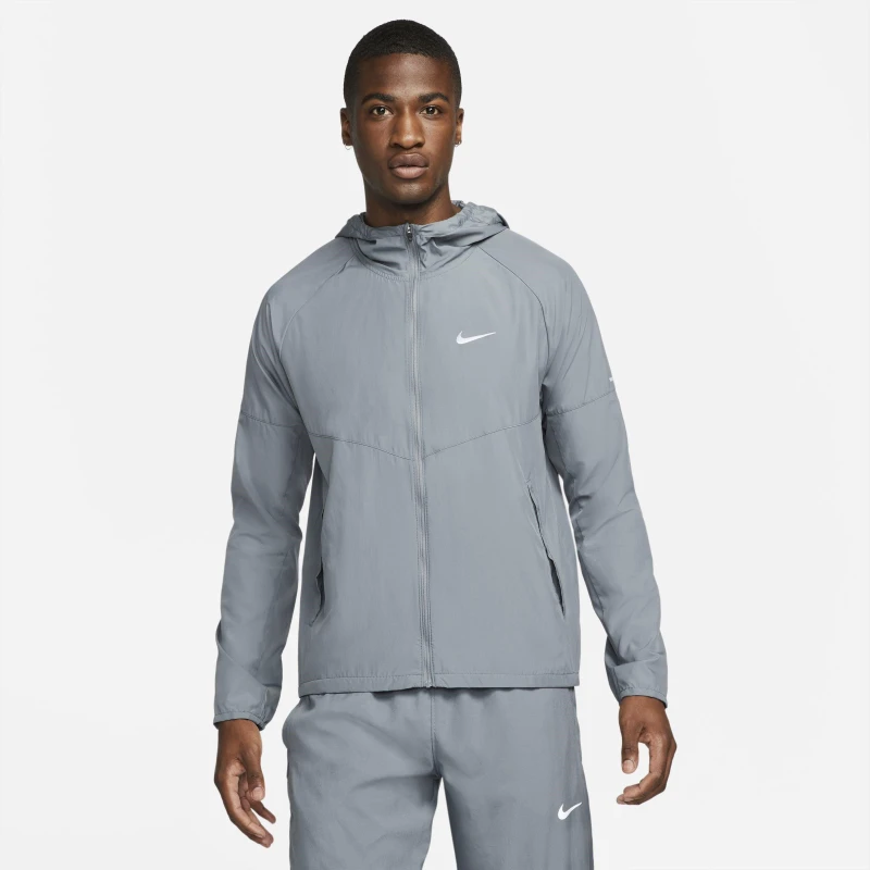 Image of Nike Miler Mens Repel Running Jacket Smoke Grey male M