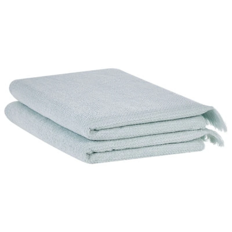 Image of Beliani Set Of 2 Towels Atiu Terry Cotton Mint Green