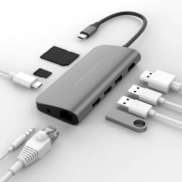 Image of HyperDrive POWER 9-in-1 USB-C Hub - Grey