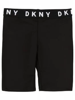 Image of DKNY Girls Logo Waistband Shorts - Black, Size Age: 8 Years, Women