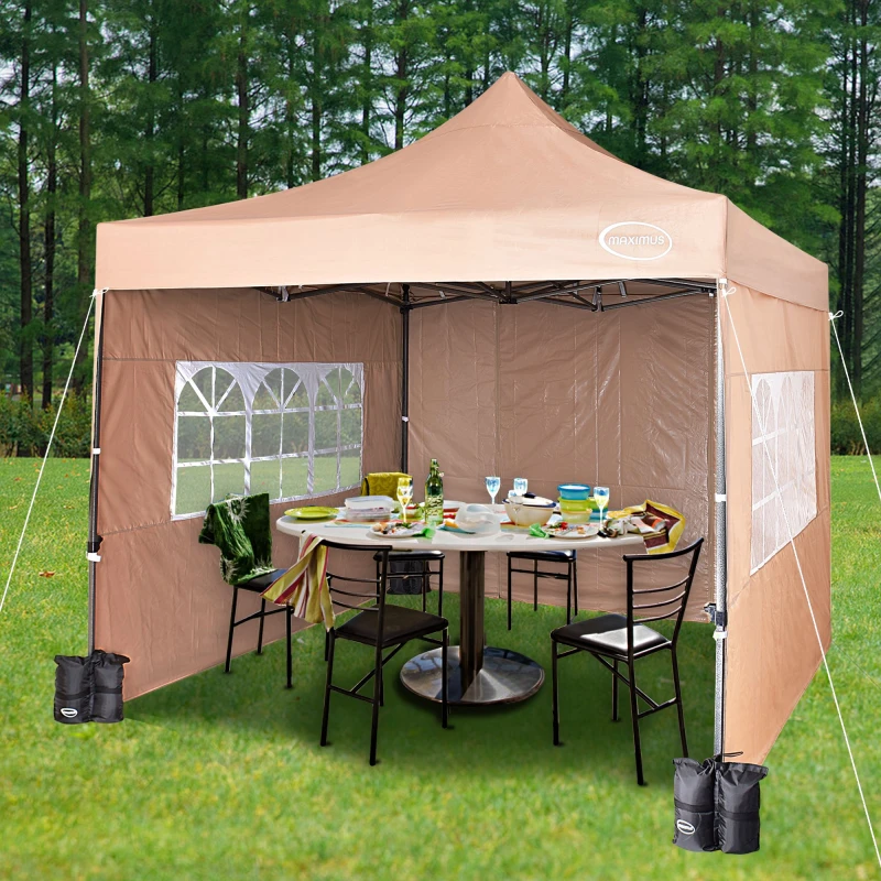 Image of MCC DIRECT Mcc Direct - maximus Heavy Duty Gazebo 3x3m Pop Up Commercial Gazebo Market Stall Marquee ws beige GZ3118