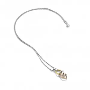 Image of Trio Triple Heart Rose Gold & Gold Accents Pendant DP836