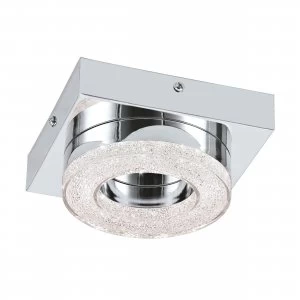 Image of EGLO Fradelo Chrome Crystal LED Wall-Ceiling Light Circular 4W Warm White - 95787