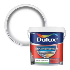 Image of Dulux Weathershield All Weather Protection Pure Brilliant White Smooth Masonry Paint 7.5L