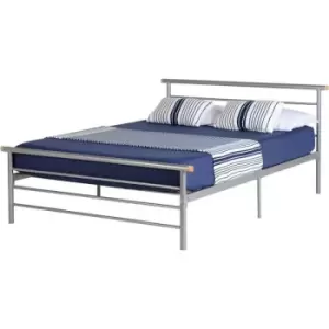 Image of Seconique Orion Metal Bed Silver 4ft Small Double