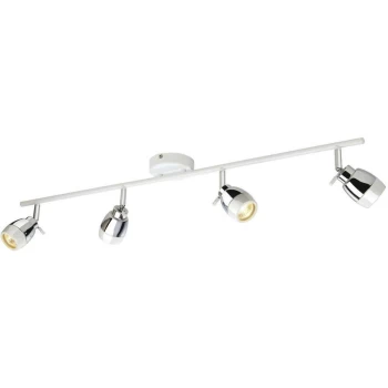 Image of Marine - 4 Light Spotlights Bar Bathroom Ceiling Light White, Chrome IP44, GU10 - Firstlight