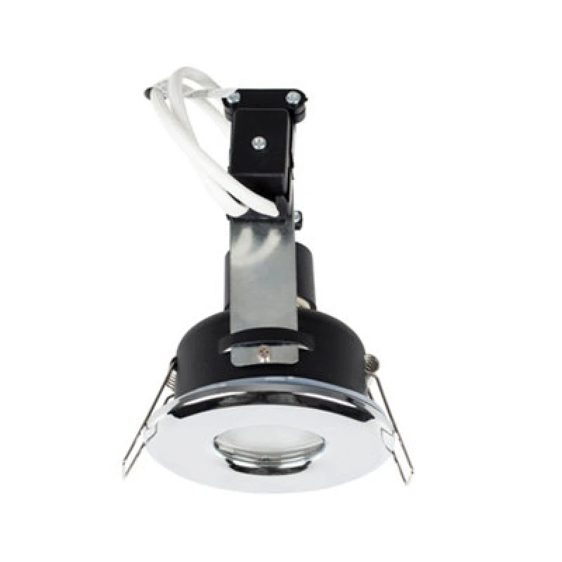 Image of ValueLights Downlight IP65 Ceiling Light Fitting 4 Pack With Warm White Bulb Metallic Silver