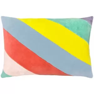 Image of Della Diagonal Stripe 100% Cotton Cushion Cover, Pastels, 40 x 60 Cm - Furn