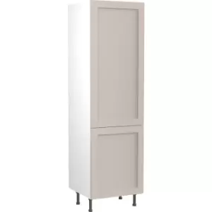 Image of Kitchen Kit Flatpack Shaker Kitchen Cabinet Tall Fridge & Freezer 70/30 Unit Ultra Matt 600mm in Light Grey MFC