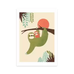 Image of East End Prints Mama Sloth Print Green/Blue/Orange