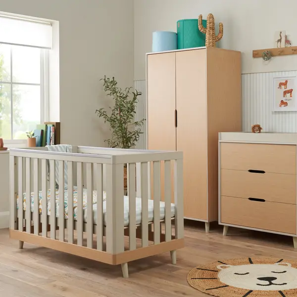 Image of Tutti Bambini Hygge Mini 3 Piece Nursery Furniture Set Light Oak