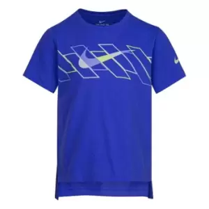 Image of Nike Hazard Swoosh T-Shirt - Blue