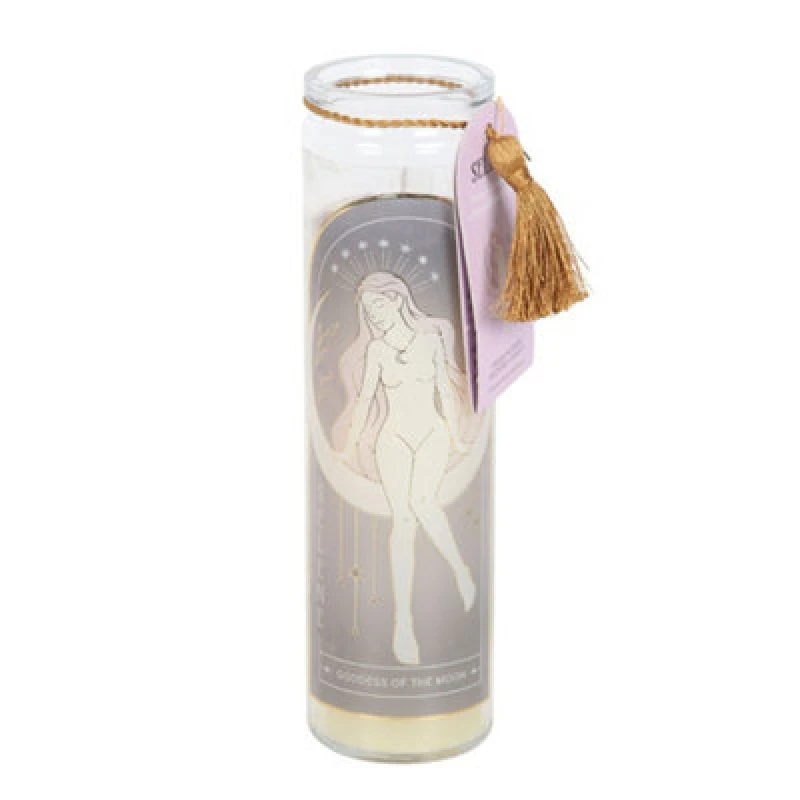 Image of Something Different Something Different Selene Amethyst Crystal Tube Candle in Cream Cream One Size Unisex 5063703960601