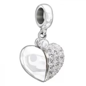 Image of Chamilia Sterling Silver Crystal Secret Message Heart Charm