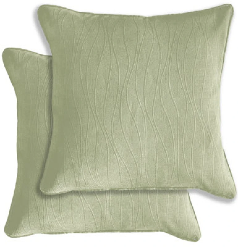 Image of Enhanced Living Pair of Goodwood Textured Wave Pattern Cushion Covers - 43x43cm - Cases Only Green