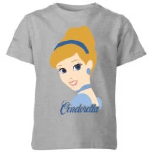 Image of Disney Princess Colour Silhouette Cinderella Kids T-Shirt - Grey - 3-4 Years