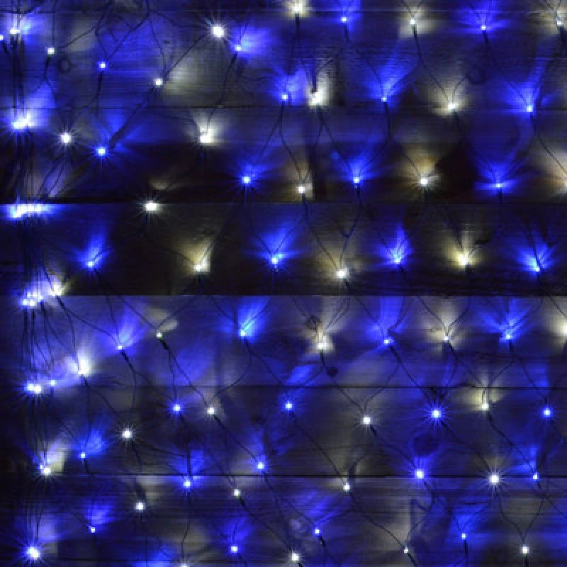 Image of Samuel Alexander Premier 3.5M X 1.2M 360 LED Multi Action Christmas Net Window Light Blue & White