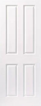 Image of Wickes Stirling Internal White Primed Grained 4 Panel Moulded Door - 1981 x 762mm