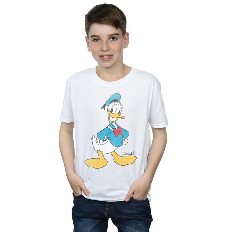 Image of Disney Classic Donald Duck Cotton T-Shirt White male
