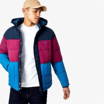 Image of Jack Wills Eco Heatheny Colour Block Puffer Jacket - Damson