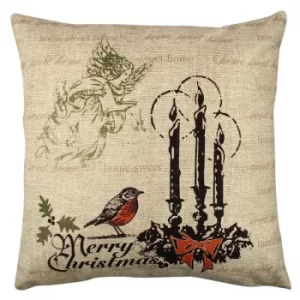 Image of A11907 Multicolor Cushion Christmas Robin