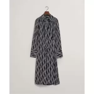 Image of Gant Reg Chain Print Wrap Dress Evening - Blue