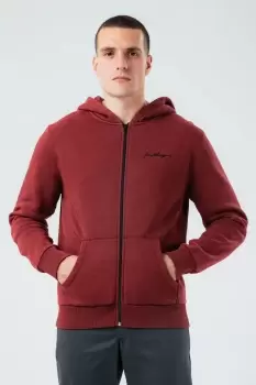 Image of HYPE VINTAGE BURGUNDY OVERSIZED ZIP mens HOODIE