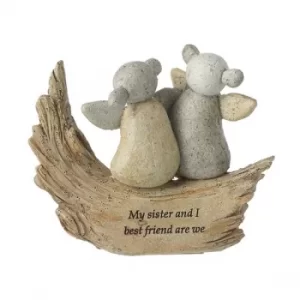 Image of My Sister and I Angels Resin Stone Ornament by Heaven Sends