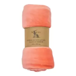 Image of Gallery Interiors Ardelean Rolled Flannel Fleece Coral