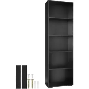 Image of Bookshelf Lexi Bookcase with 5 shelves - shelf, corner shelf, shelving unit - Black - black