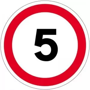 Image of 5mph Symbol Floor Graphic adheres to most smooth clean flat surfaces