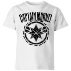 Image of Captain Marvel Logo Kids T-Shirt - White - 7-8 Years - White