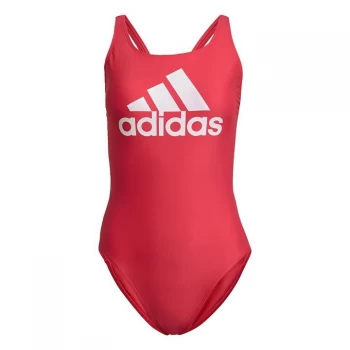 Image of adidas SH3. RO Big Logo Swimsuit Womens - Power Pink / White