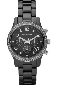 Image of Ladies Michael Kors Ceramic Chronograph Watch MK5470
