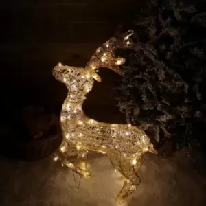 Image of Samuel Alexander - 1.05m LED Indoor Outdoor Acrylic Standing Reindeer Christmas Decoration in Warm White