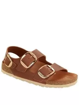 Image of Birkenstock Milano Big Buckle Fl Sandal, Brown, Size 5, Women