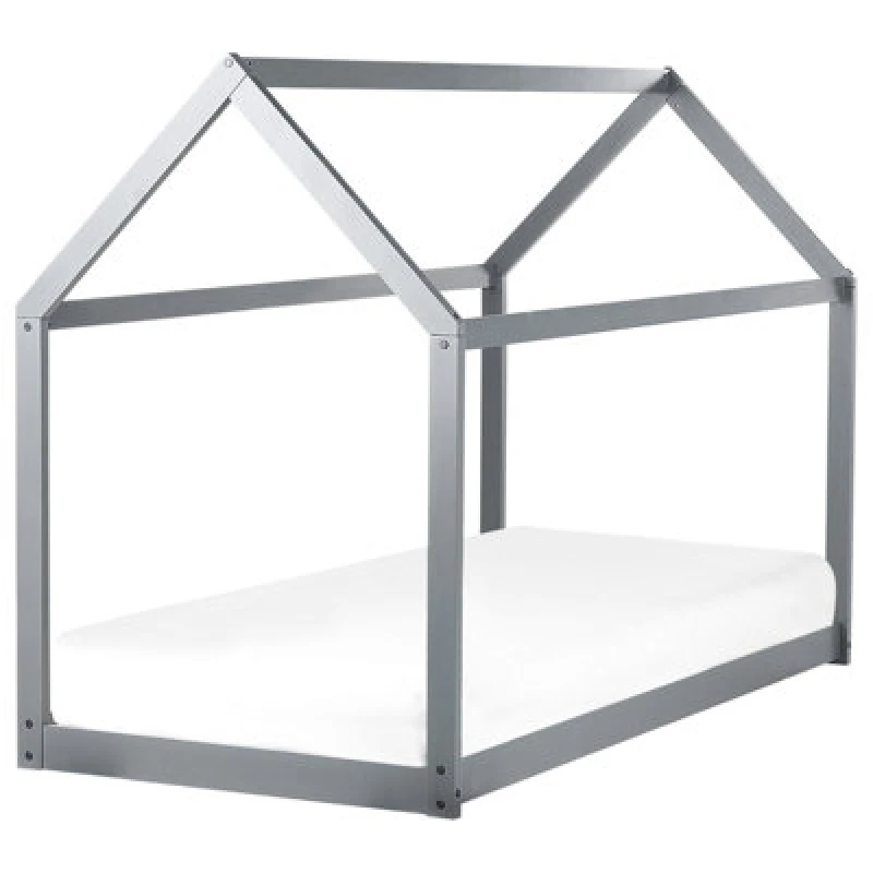 Image of Beliani Kids Bed House Pine Wood Tosse 90 X 200 Cm (Eu Single) Grey