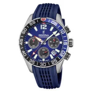 Image of Festina F20517-1 Men's Chronograph Blue Dial And Rubber Strap Wri
