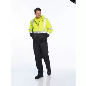 Image of Portwest - B315YBRM - sz Hi-Vis Two-Tone Zipped Hoodie - Yellow/Black