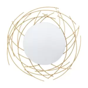 Image of Gallery Interiors Tooting Wall Mirror in Gold 60x60cm